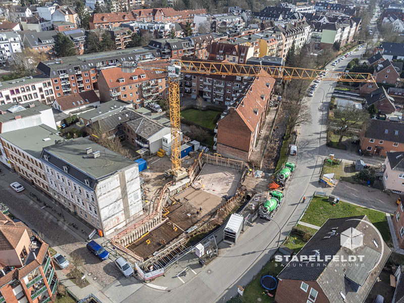 Stapelfeldt Bauunternehmung Geesthacht | Neubau von Mehrfamilienhaus mit 19 Wohnungen in Hamburg Bergedorf-Süd