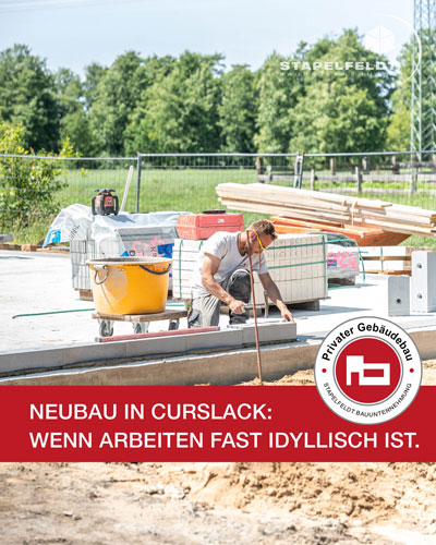 Neubau in Curslack: Wenn arbeiten fast idyllisch ist. | Bauunternehmen Stapelfeldt Bauunternehmung