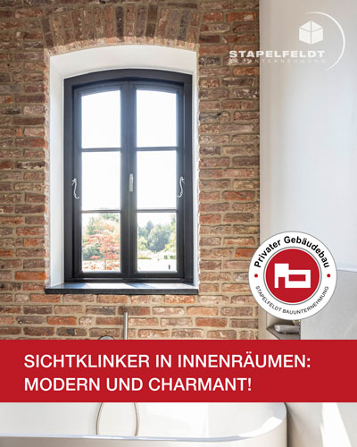 Sichtklinker in Innenräumen: modern & charmant! | Bauunternehmen Stapelfeldt Bauunternehmung