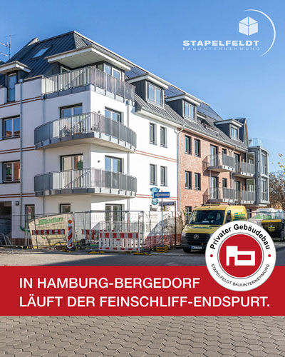 In Hamburg-Bergedorf läuft der Feinschliff-Endspurt. | Bauunternehmen Stapelfeldt Bauunternehmung