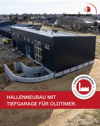 Hallenneubau mit Tiefgarage für Oldtimer | Stapelfeldt Bauunternehmung