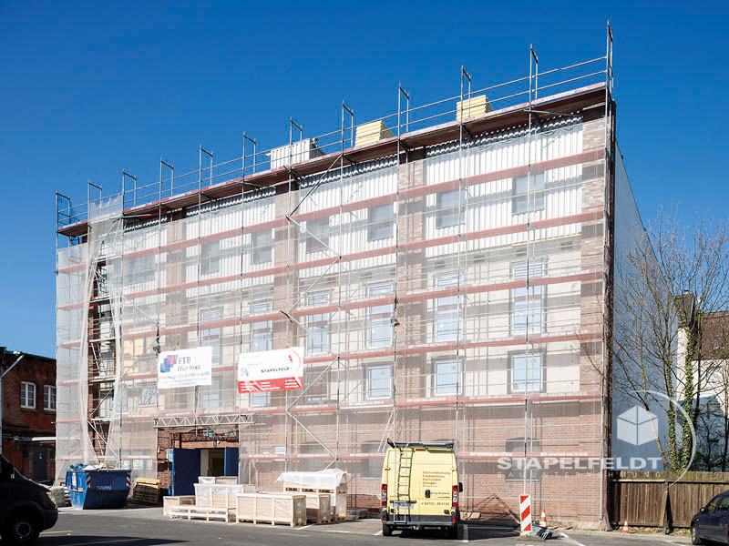 Bauunternehmen für Industriebau Bauunternehmen Umbau Schlachthof Verwaltungsgebäude Büroetage Hamburg Sankt Pauli Abbrucharbeiten Sanierung Fassade Denkmalschutz Sanierungsmaßnahmen Lagerhalle Werkshalle Industriegebäude Stapelfeldt Bauunternehmung