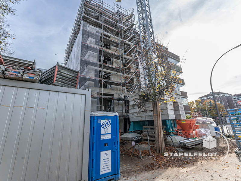 Stapelfeldt Bauunternehmung Geesthacht Neubau Mehrfamilienhaus Wohnungen Hamburg Barmbek Bauunternehmen