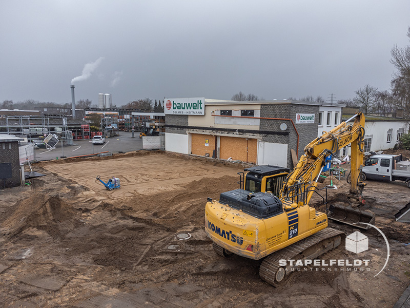 Stapelfeldt Bauunternehmung Geesthacht | Bauwelt Delmes & Heitmann Baustoffhandel Industriebau Neubau Anbau Geschäftsräume Baustelle Bauunternehmen