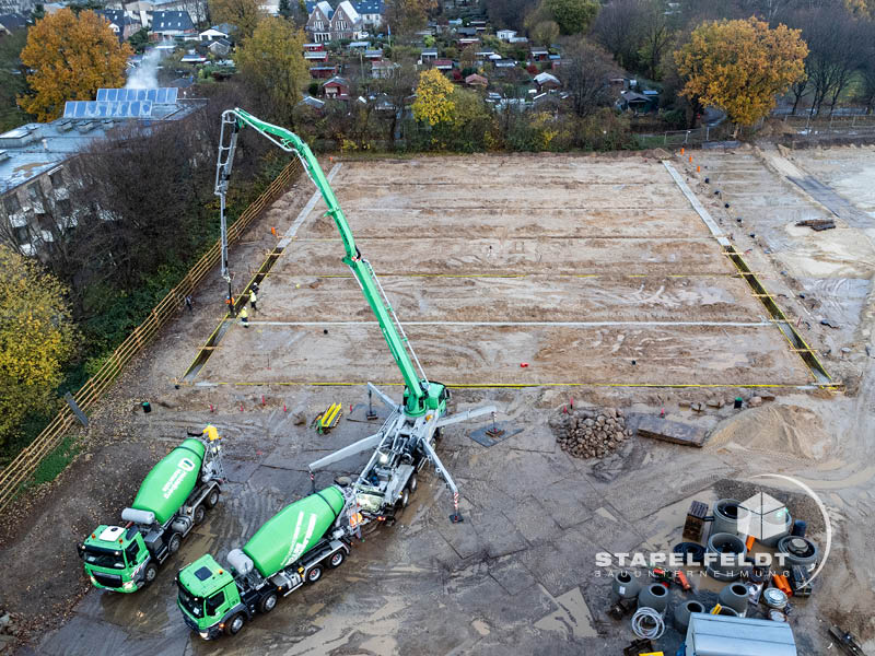 Bauarbeiten für das Streifenfundament für die Hockeyhalle des Bundesstützpunktes in Hamburg | Stapelfeldt Bauunternehmung