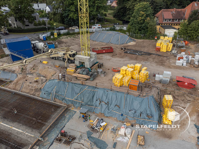 Baugrube | Privater Wohnungsbau | Bauarbeiten zur Erstellung des Wohnquartiers Reiherstieg in Lüneburg Wilschenbruch | Stapelfeldt Bauunternehmung