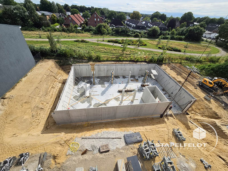 Neubau Halle mit Tiefgarage Autowerkstatt Norderstedt Fundament Untergeschoss | Hallenbau Bauunternehmen Stapelfeldt Bauunternehmung Geesthacht