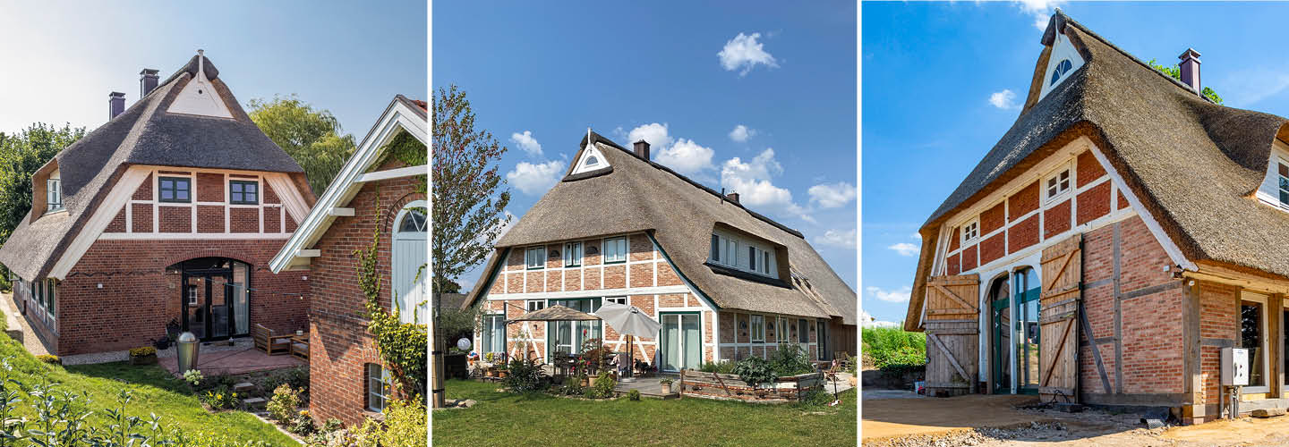 Projektbeispiele / Referenzen Reetdachhäuser Fachwerkhäuser | Baufirma für Sanierung Rundbogenfenster im Klinkermauerwerk | Scheune Hamburg Bergedorf Vier- und Marschlande | Stapelfeldt Bauunternehmung Geesthacht