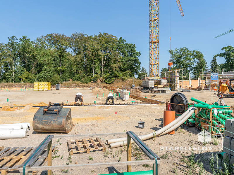 Fundament- und Rohbauarbeiten auf der Baustelle für EDEKA und PENNY in Neetze
